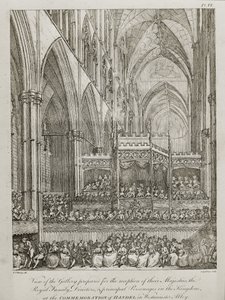 koncert z okazji 25. rocznicy śmierci Jerzego Fryderyka Haendla (1685-1759) - Widok Galerii przygotowanej na przyjęcie ich Królewskich Mości Rodziny Królewskiej