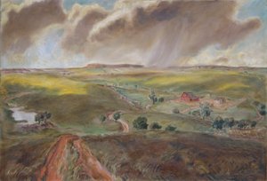 Wiosenny deszcz (Krajobraz Zachodniej Kansas)