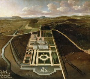 South Prospect of Hampton Court, Herefordshire, c.1705 autorstwa John Stevens