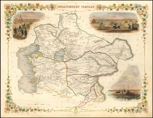 Mapa Niepodległej Tatarii z 1851 r. autorstwa Johna Tallisa autorstwa John Tallis