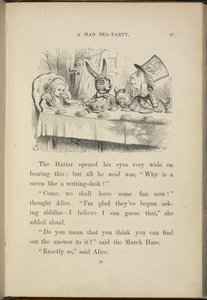 Alicja na herbacie Szalonego Kapelusznika. autorstwa John Tenniel