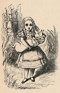 Alicja trzymająca w ramionach świnię, 1889 autorstwa John Tenniel
