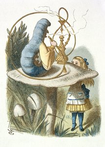 Alicja spotyka niebieską gąsienicę autorstwa John Tenniel