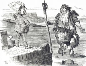Komiks komentujący zanieczyszczenie Tamizy w Londynie autorstwa John Tenniel