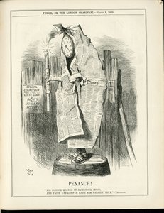 Ilustracja Johna Tenniela (1820-1914) w Punch autorstwa John Tenniel