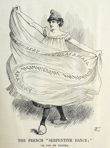 Karykatura Johna Tenniela o francuskich machinacjach związanych z budową Kanału Panamskiego. Z „Punch”, Londyn, 7 stycznia 1893. autorstwa John Tenniel