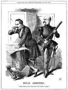Konkurencyjni arbitrzy, 1866 autorstwa John Tenniel
