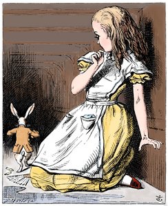 Scena z Alicji w Krainie Czarów Lewisa Carrolla, 1865 autorstwa John Tenniel