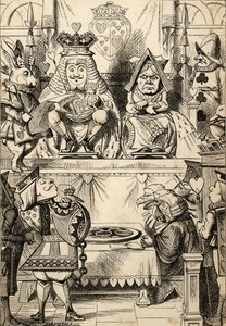 Próba Waleta Serc, z „Przygody Alicji w Krainie Czarów” Lewisa Carrolla, opublikowana w 1891 r. (lito) autorstwa John Tenniel