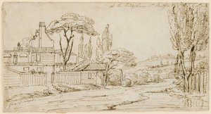 Pod koniec Chenies St, Bedford Square, 20 lipca 1793 (tusz na papierze) autorstwa John Thomas Serres