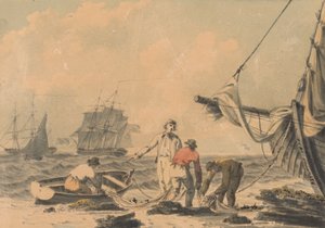Scena wybrzeża z postaciami autorstwa John Thomas Serres