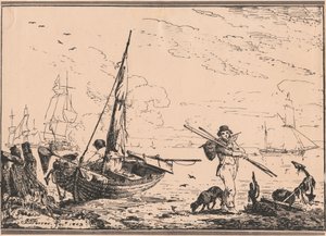 Scena portowa autorstwa John Thomas Serres