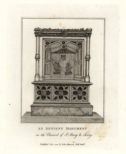 Antyczny pomnik w prezbiterium St Mary le Savoy (obecnie Kaplica Sabaudzkie) autorstwa John Thomas Smith