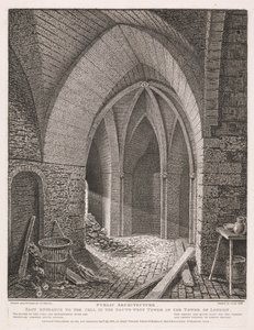 Wschodnie wejście do celi w południowo-zachodniej wieży Tower of London autorstwa John Thomas Smith