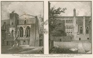 Wschodni koniec (po lewej) i północ (po prawej) Malowanej Komnaty, Pałac Westminsterski autorstwa John Thomas Smith