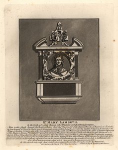 Nagrobek Roberta Scotta, oficera armii szwedzkiej i duńskiej oraz wynalazcy wojskowego, zmarłego 1631, St Mary Lambeth autorstwa John Thomas Smith
