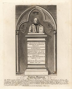 Pomnik nagrobny elżbietańskiego antykwariusza i herolda Williama Camdema, zm. 1623, w Poets Corner, Westminster Abbey