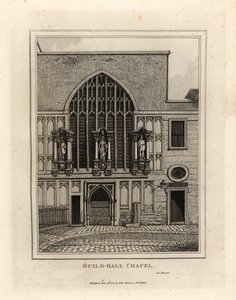 Kaplica Guild-hall, przebudowana w 1440 roku, część XII-wiecznego Guildhall w Londynie autorstwa John Thomas Smith