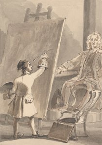 Hogarth maluje portret kapitana Corama dla szpitala Foundling autorstwa John Thomas Smith