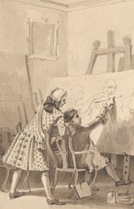 Obraz Hogartha „Ostatnia stawka damy” w obecności lorda Charlemonta autorstwa John Thomas Smith