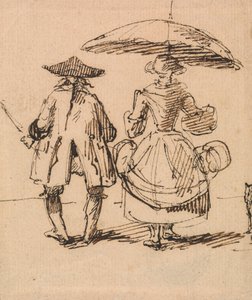 Joseph Nollekens RA i pani Nollekens: Para kompasów i para suwmiarki obok siebie autorstwa John Thomas Smith