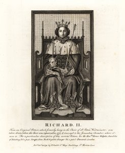 Król Anglii Ryszard II, z oryginalnego obrazu zawieszonego w Chórze Westminsterskim św. Piotra autorstwa John Thomas Smith