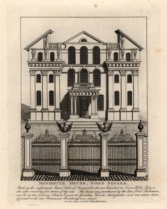 Monmouth House, Soho Square, zburzony 1773 autorstwa John Thomas Smith