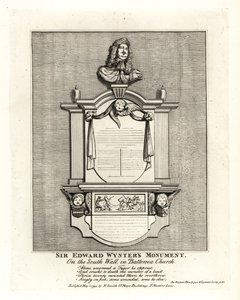 Pomnik Sir Edwarda Wyntera, zm. 1685, na południowej ścianie kościoła Mariackiego Battersea autorstwa John Thomas Smith