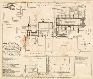 Plan części Westminsteru z czasów Ryszarda Drugiego autorstwa John Thomas Smith