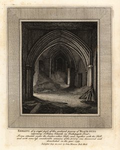 Pozostałości części krypty starożytnego klasztoru Czarnych Zakonnic, przylegającego do kościoła św. Heleny, ulica Bishopsgate autorstwa John Thomas Smith
