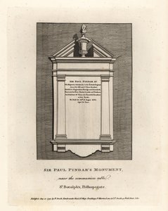 Pomnik sir Paula Pindara przy stole komunijnym w St Botolph’s, Bishopsgate autorstwa John Thomas Smith