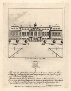 Widok Clarendon House od strony St James’ Street, z rzadkiej grafiki w kolekcji Thmoasa Allena autorstwa John Thomas Smith