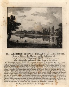 Widok na pałac Lambeth, Londyn autorstwa John Thomas Smith