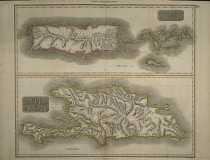 Porto Rico i Wyspy Dziewicze: Haiti, Hispaniola lub St. Domingo, 1817 (ręcznie barwiony grawerunek) autorstwa John Thomson