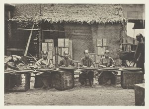 Zbieranie herbaty w kantonie 1868. autorstwa John Thomson