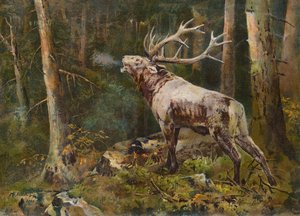 The Battle Call (kolorowa litografia) autorstwa John Trivett Nettleship