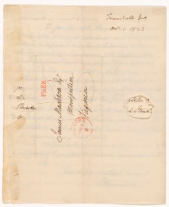 List Johna Trumbulla (1756-1843) do prezydenta Madisona z 1 października 1823 r. autorstwa John Trumbull