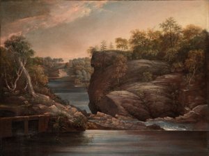 Norwich Falls (lub The Falls of the Yantic w Norwich) autorstwa John Trumbull