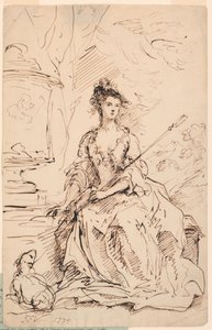 Portret damy (Peg Woffington?) jako pasterki autorstwa John Vanderbank