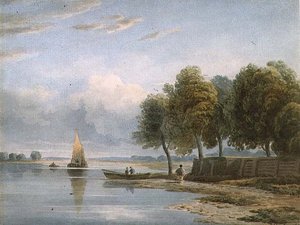 Widok na Tamizę w Millbank autorstwa John Varley