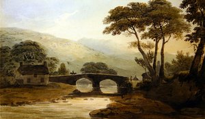 Beddgelert Bridge (akwarela na papierze) autorstwa John Varley