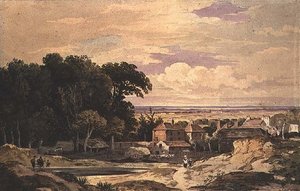 Frognal, Hampstead, ok.1825 (akwarela) autorstwa John Varley