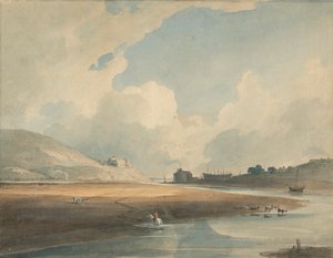 Zamek Harlech i prom Twgwyn autorstwa John Varley