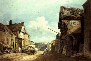 Patrząc w dół High Street, Conway autorstwa John Varley