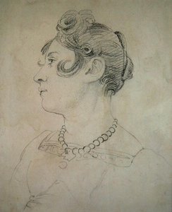 Portret Matyldy Lowry (ołówek na papierze) autorstwa John Varley