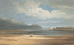 Zamek Harlech po drugiej stronie Traeth Mawr, 1800-1842.