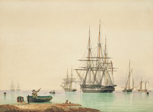 H.M.S. Vindictive (pióro, tusz i akwarela na papierze)