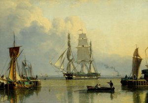 "William Lee" wpływający do Humber Dock, Hull (olej na panelu)