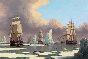 Połowy wielorybów na północy: Łabędź i Isabella, ok. 1840 r.
