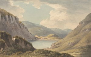 Llyn Geirionedd niedaleko Trefriew, nad rzeką Conway, Carnarvonshire autorstwa John Warwick Smith